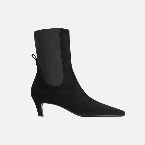 The Mid Heel Boot Black