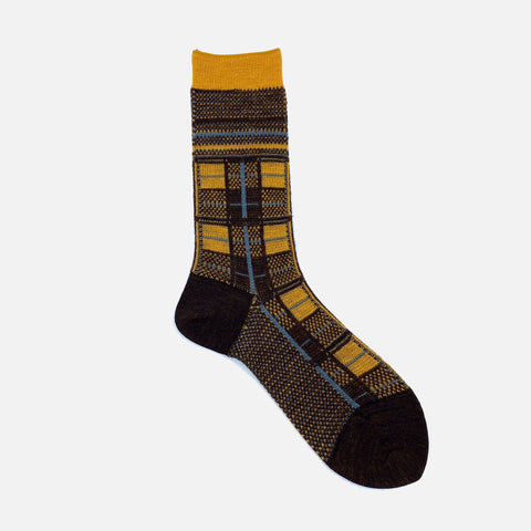 Tartan Check Socks Brown