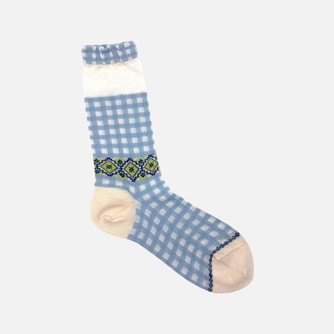 AM-759 Socks Checkered S. Blue