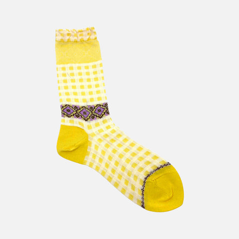 AM-759 Socks Checkered Yellow