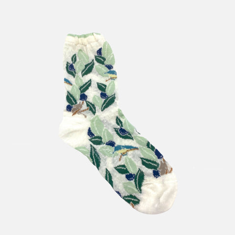 AS-212 Socks Olive Bird White