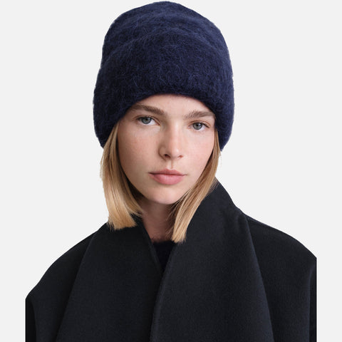 Alpaca Knit Beanie Navy