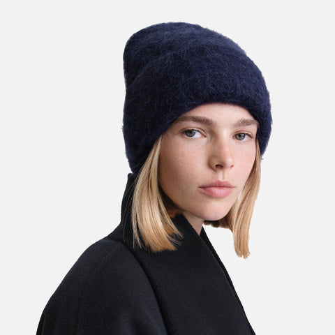 Alpaca Knit Beanie Navy
