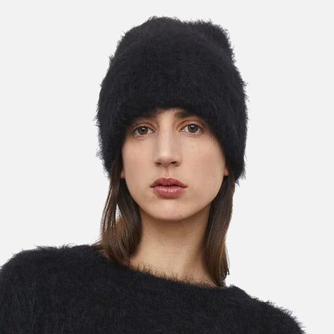 Alpaca Knit Beanie Black