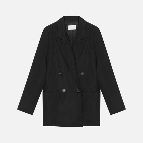 Andy Blazer Dobby Wool Black