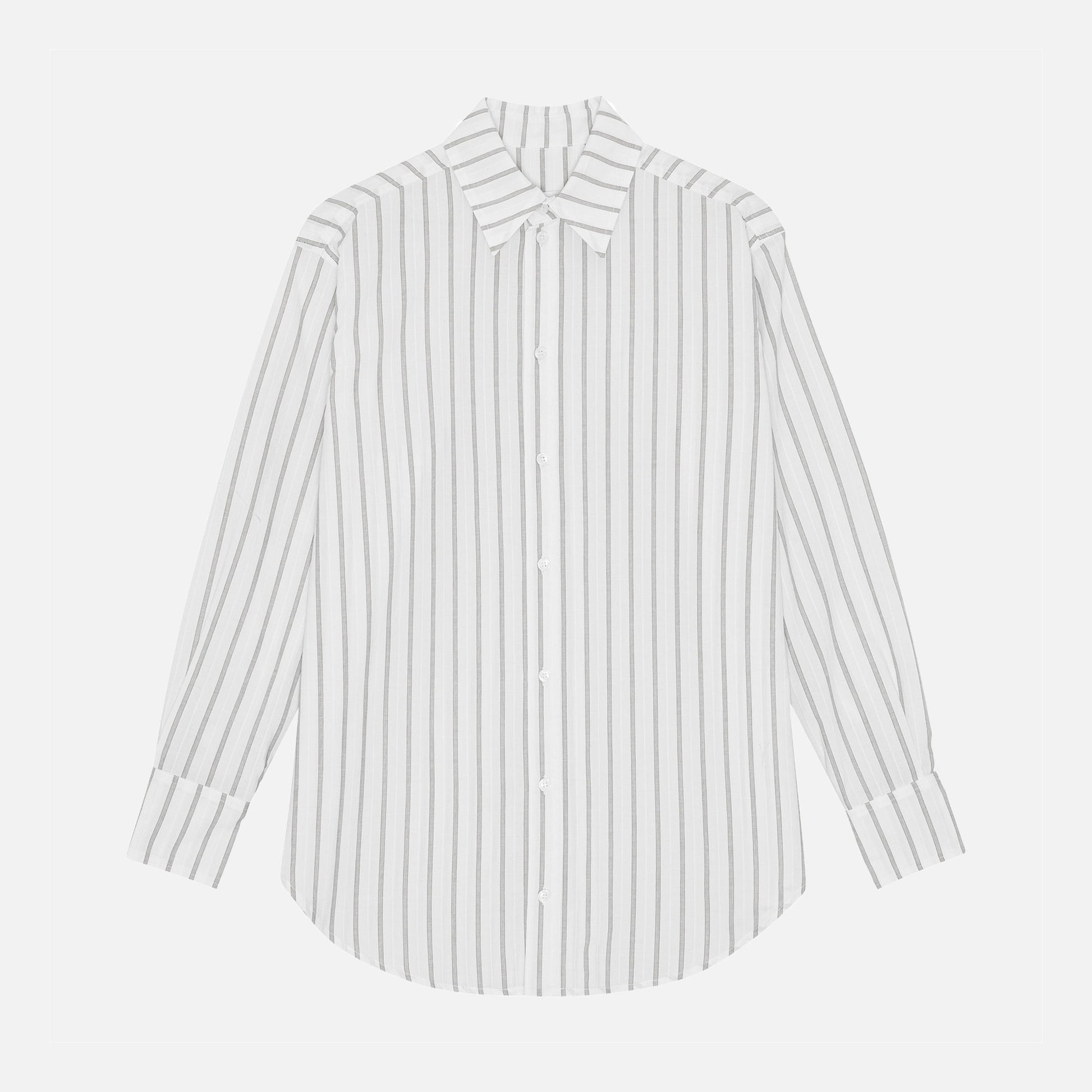 Arthur Shirt White/Black Stripe