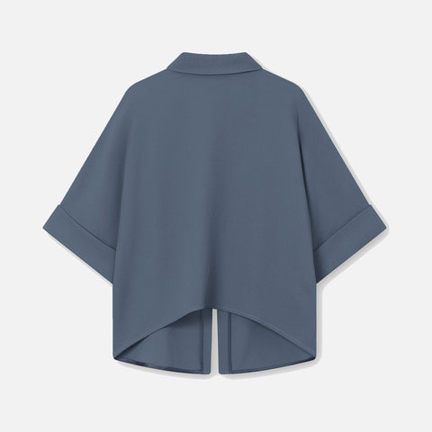 Bailee Crepe Georgette Blouse Blue Fog