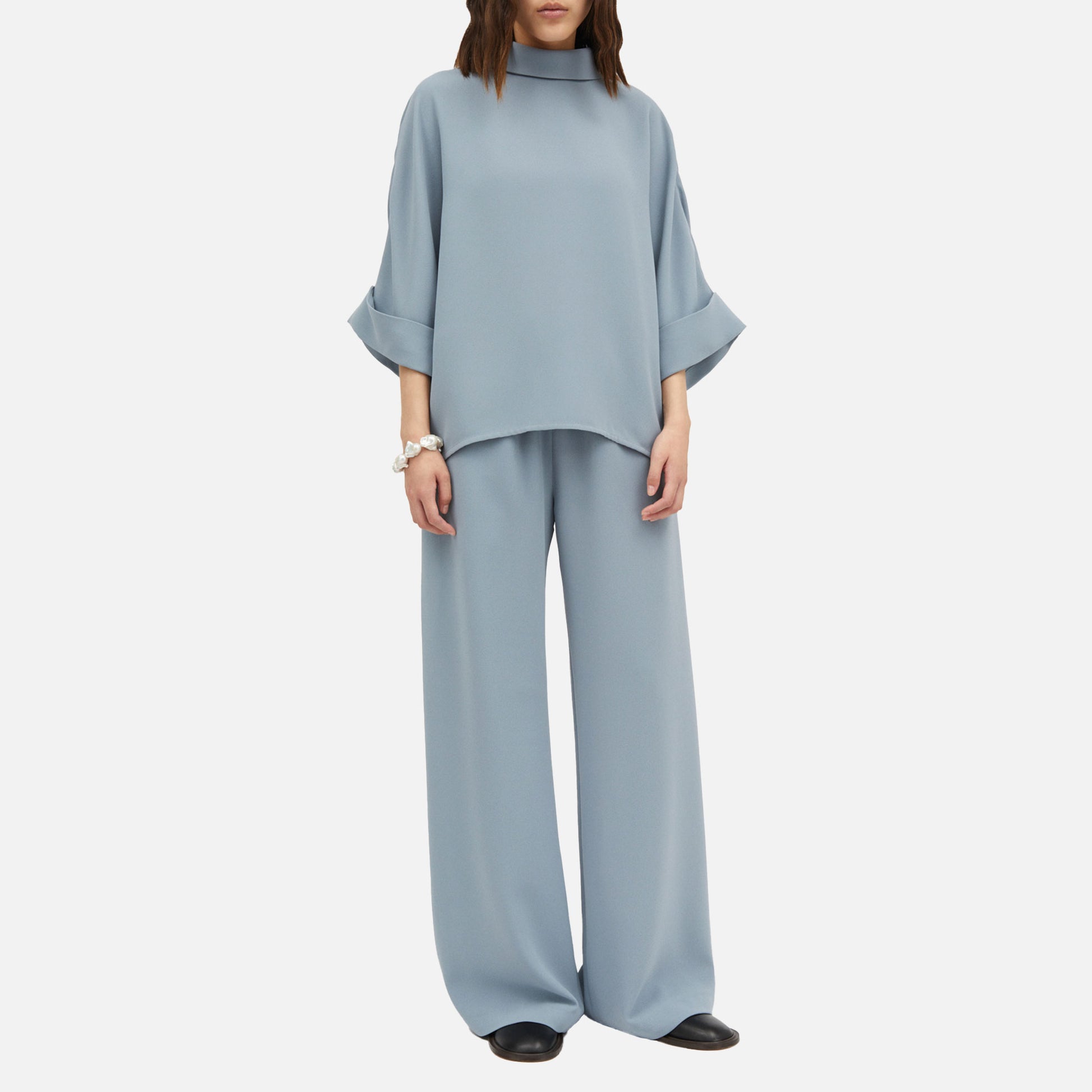 Palmira Crepe Georgette Pants Cloudy Blue
