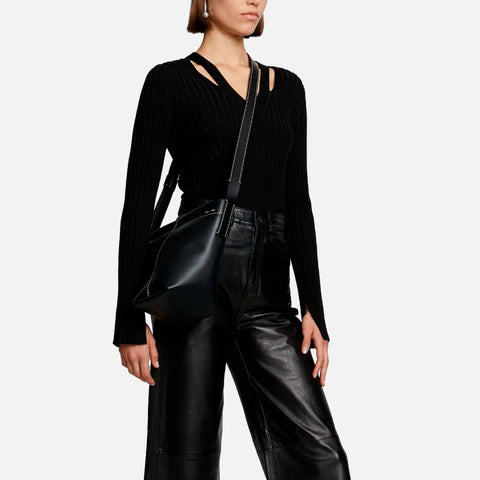 Barrow Leather Mini Bucket Bag Black