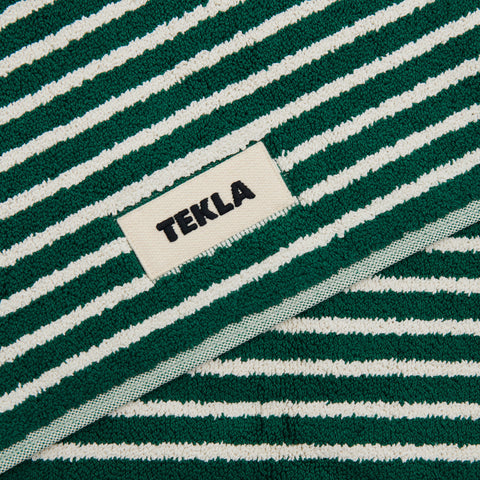 Bath Mat Teal Green Stripes