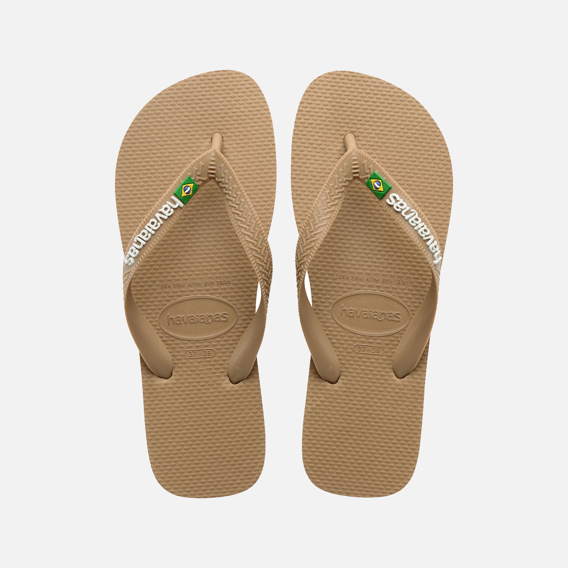 Brazil Logo Flip-Flops Rose Gold