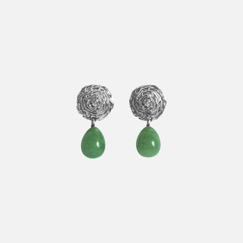 Breton Earrings Aventurine Silver