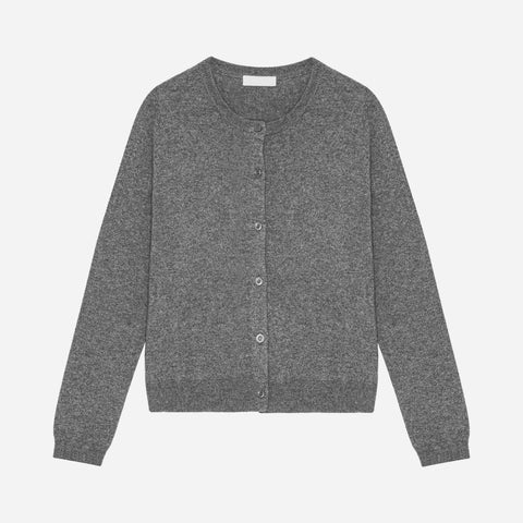 Carl Cashmere Cardigan Grey Melange