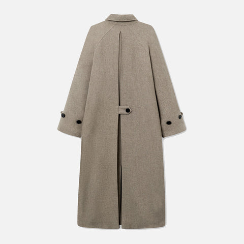 Caro Textured Wool Coat Warm Grey Melange