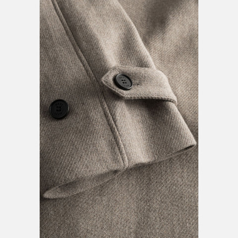 Caro Textured Wool Coat Warm Grey Melange