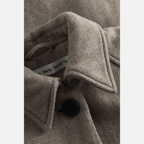 Caro Textured Wool Coat Warm Grey Melange