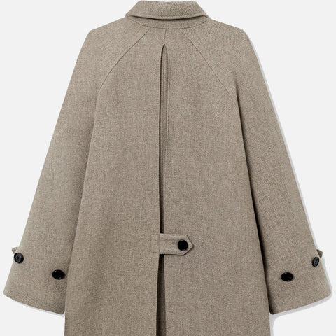 Caro Textured Wool Coat Warm Grey Melange