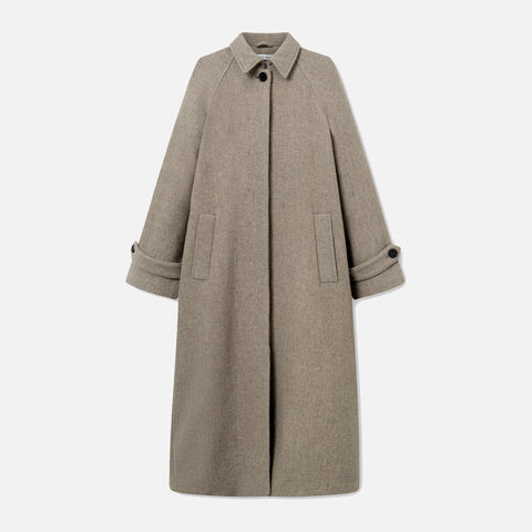 Caro Textured Wool Coat Warm Grey Melange