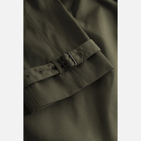Catrin Bonded Cotton Coat Dark Green