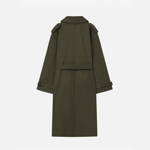 Catrin Bonded Cotton Coat Dark Green