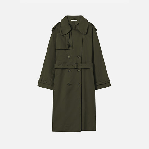 Catrin Bonded Cotton Coat Dark Green