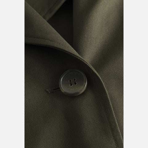 Catrin Bonded Cotton Coat Dark Green