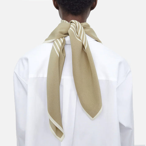 Centered Monogram Silk Scarf Peanut Butter