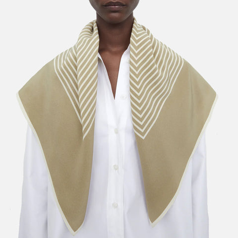 Centered Monogram Silk Scarf Peanut Butter