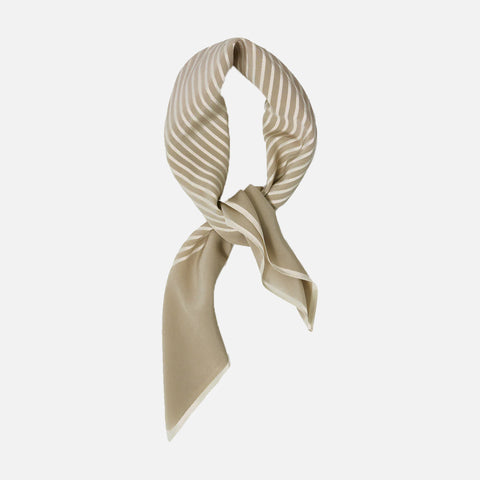 Centered Monogram Silk Scarf Peanut Butter