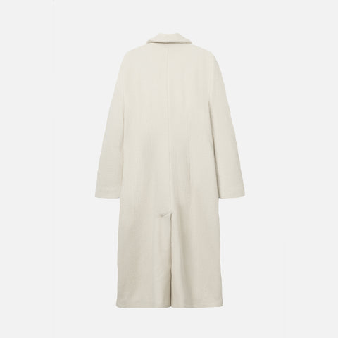 Cintia Heavy Twill Wool Coat Ivory