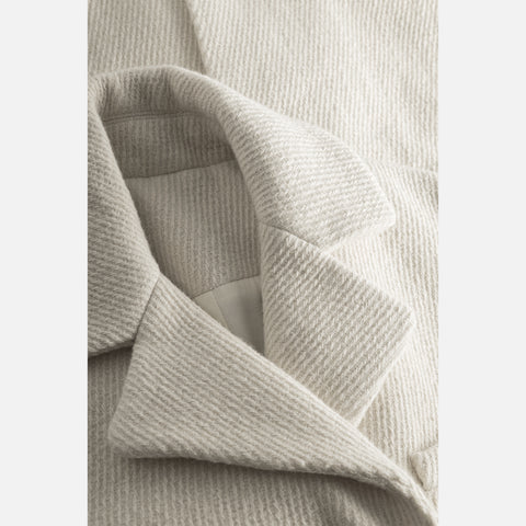 Cintia Heavy Twill Wool Coat Ivory