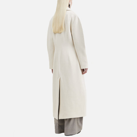 Cintia Heavy Twill Wool Coat Ivory