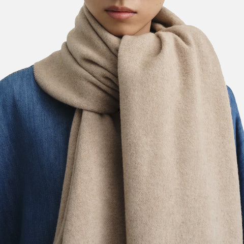 Classic Wool Scarf Light Beige Melange