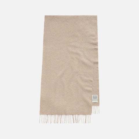 Classic Wool Scarf Light Beige Melange