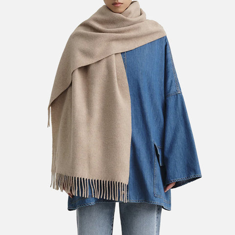 Classic Wool Scarf Light Beige Melange