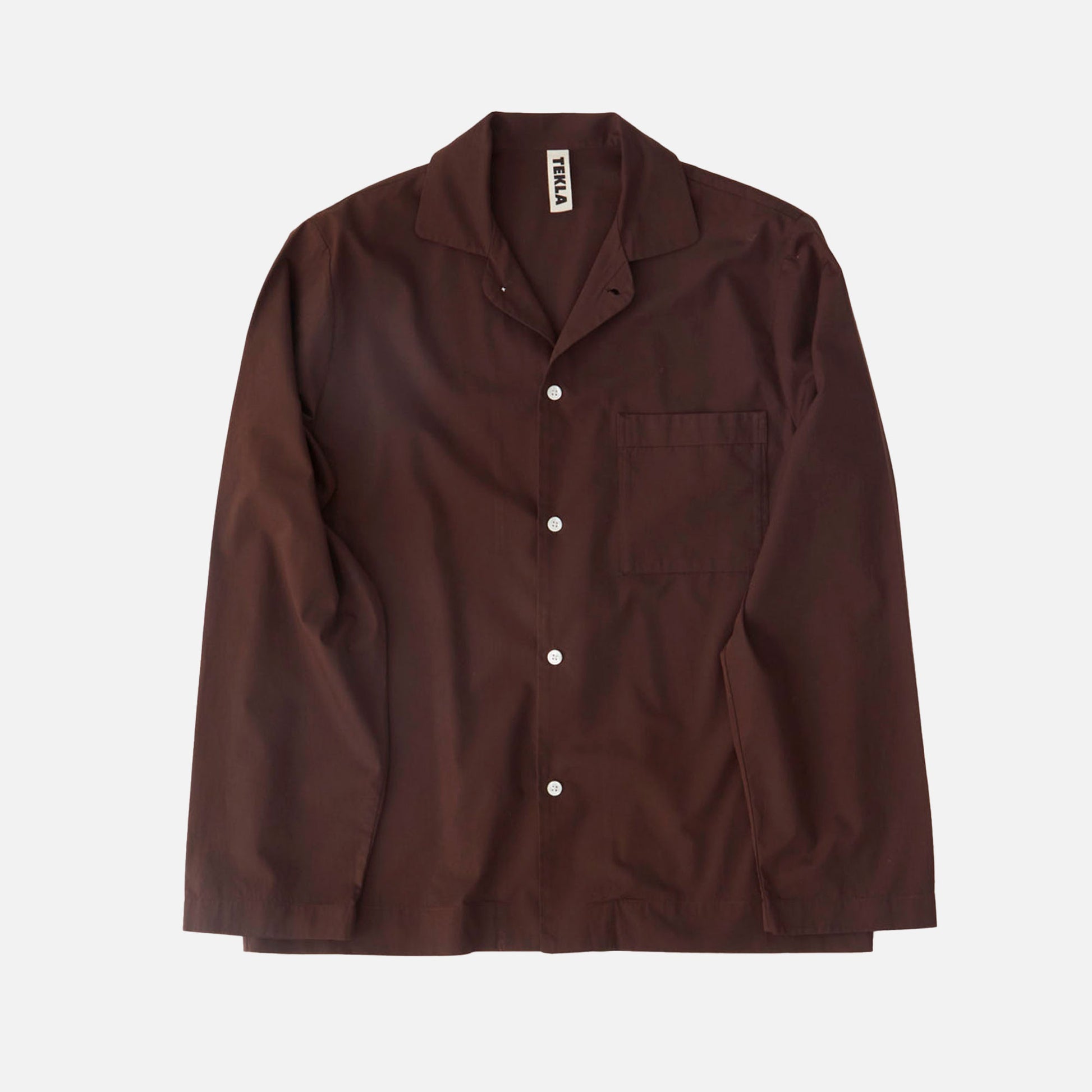 Poplin Long-Sleeved Shirt Coffee
