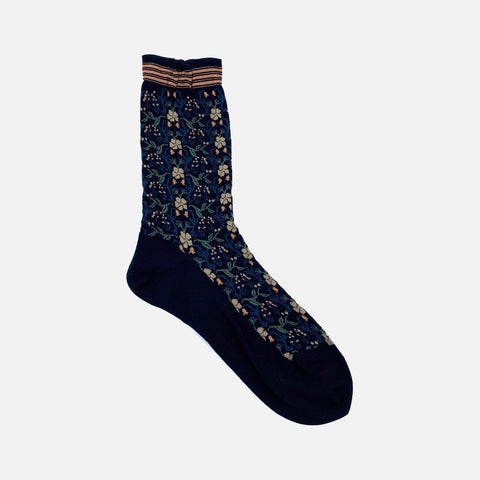 Wall Flower Socks Navy