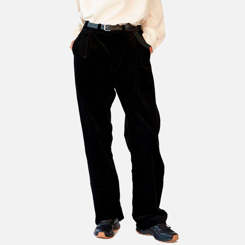 Corduroy Box Trousers Black