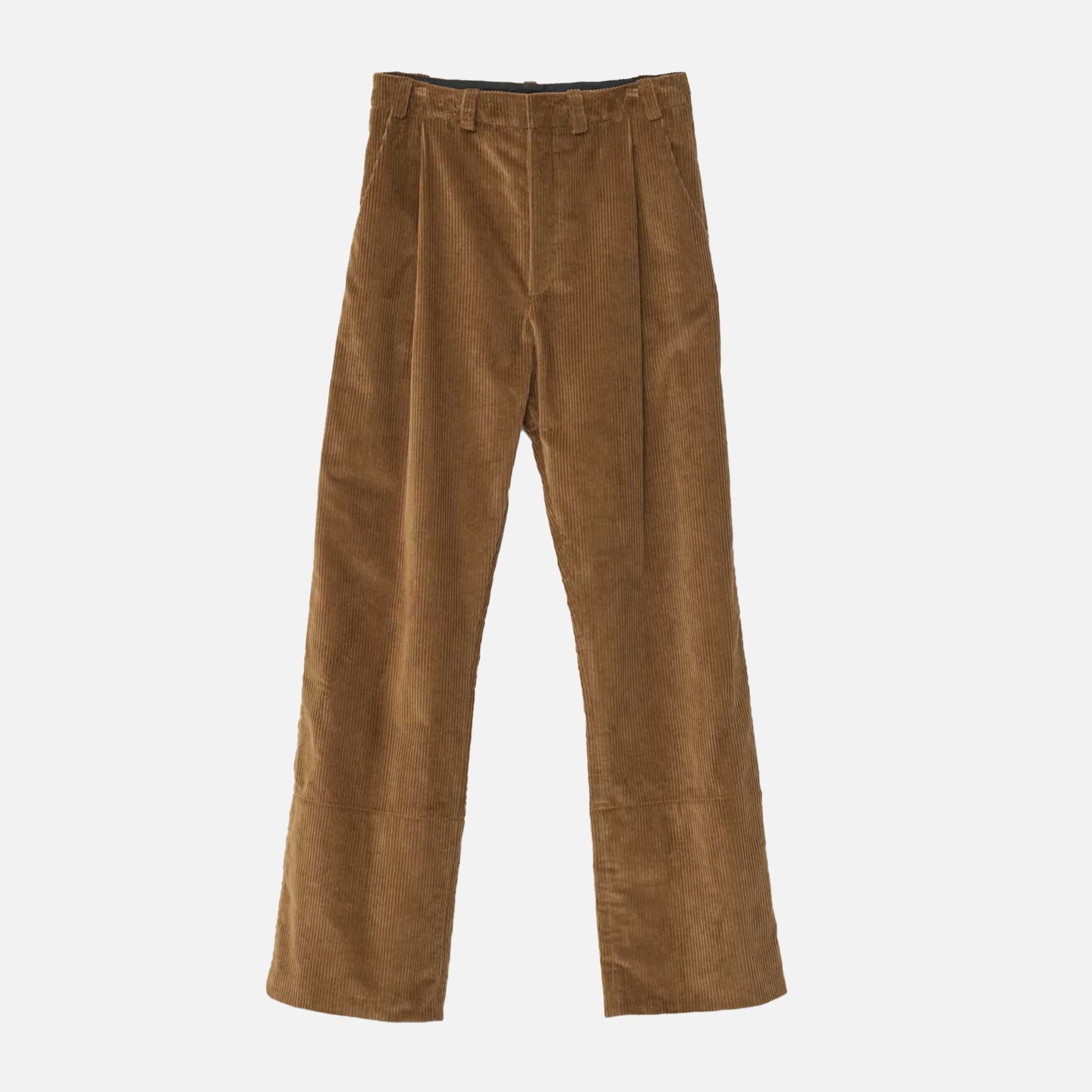 Corduroy Box Trousers Cognac