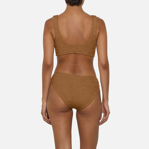 Xandra Bikini Crinkle Metallic Cocoa