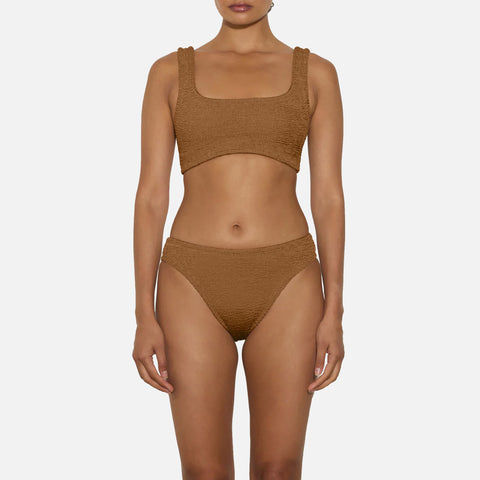 Xandra Bikini Crinkle Metallic Cocoa