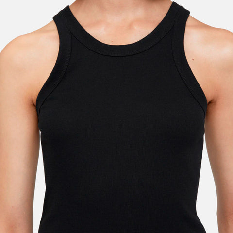 Curved Rib Tank Top Black