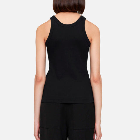 Curved Rib Tank Top Black