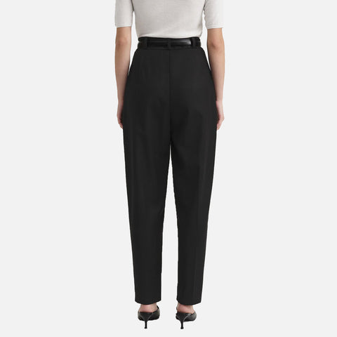 Deep Pleat Trousers Black