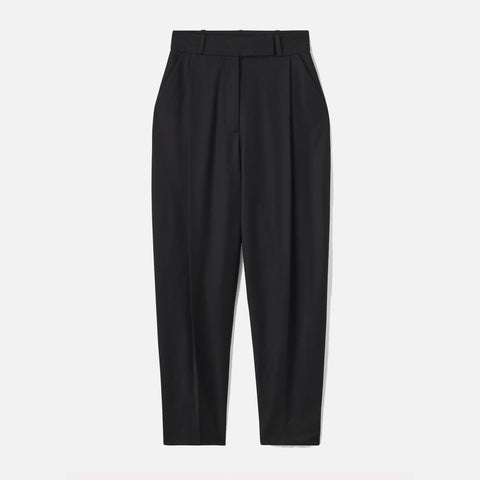 Deep Pleat Trousers Black