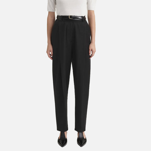 Deep Pleat Trousers Black