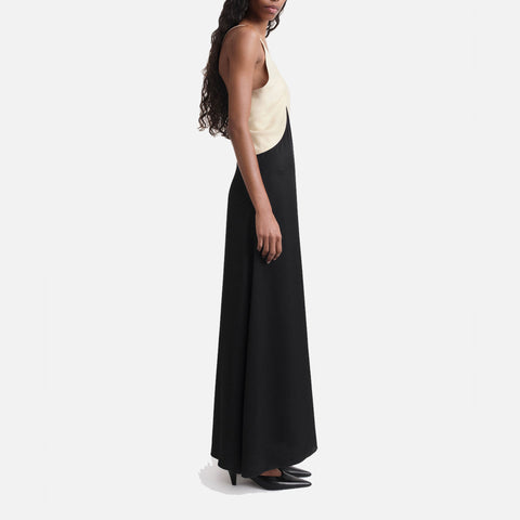 Draped Twill Cami Dress Black