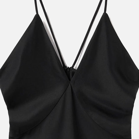 Draped Twill Cami Top Black