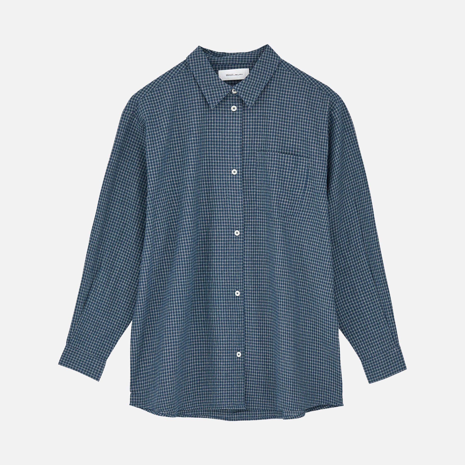 Edgar Shirt Mini Check Blue/Cream