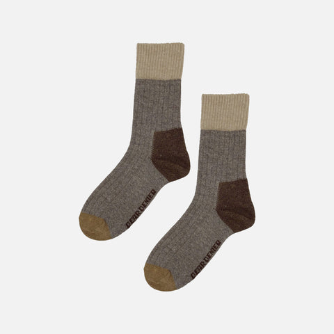 Esther Cashmere Contrast Beige Brown